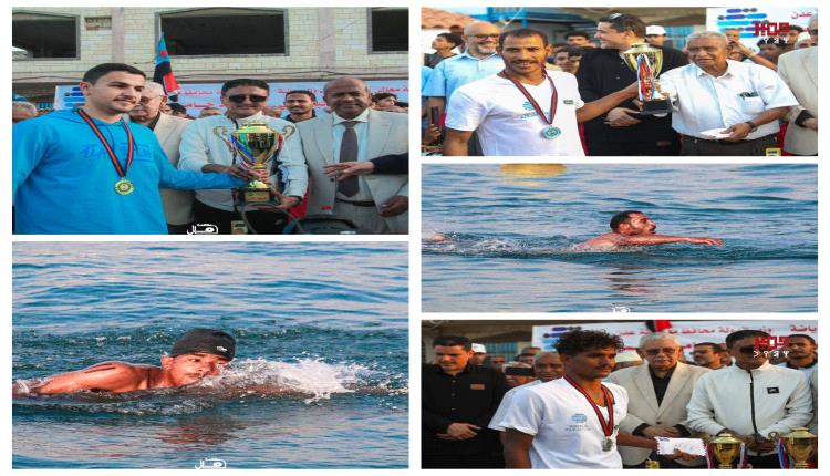 يوسف مروان فرتوت يتوج بطلا في ختام بطولة عدن ال 13 للسباحة في المياه المفتوحة