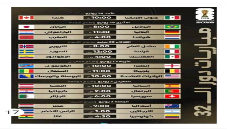 كأس العالم والدور
32 من لطمك عماك