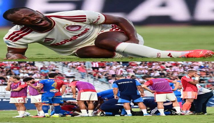 حارس فولوس يعتذر لأيوب الكعبي بعد إصابته القوية في الدوري اليوناني